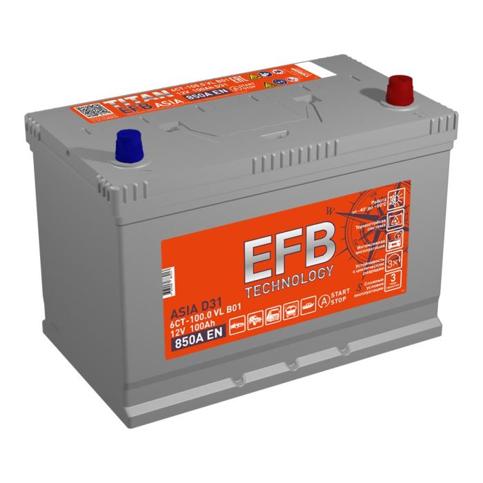 Аккумулятор TITAN ASIA EFB 6СТ-100.0 VL B01