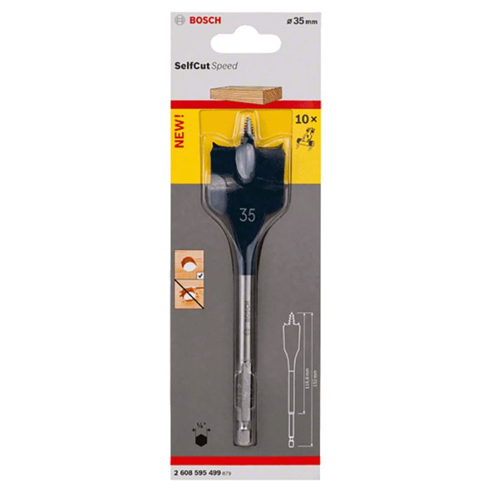 Сверло по дереву Bosch 35х152мм плоское (499)