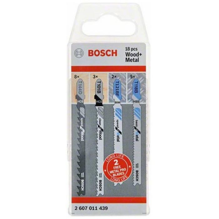 Набор пилок для лобзика по дереву и металлу Bosch 18шт (439)