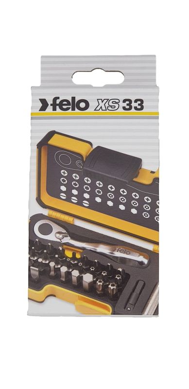 Набор бит SL/PH/PZ/TX/HEX с мини-трещоткой в кейсе, 33 шт, Felo 05773306