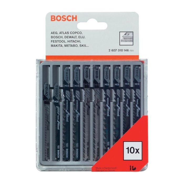 Набор пилок для лобзика по дереву Bosch 10шт (146)