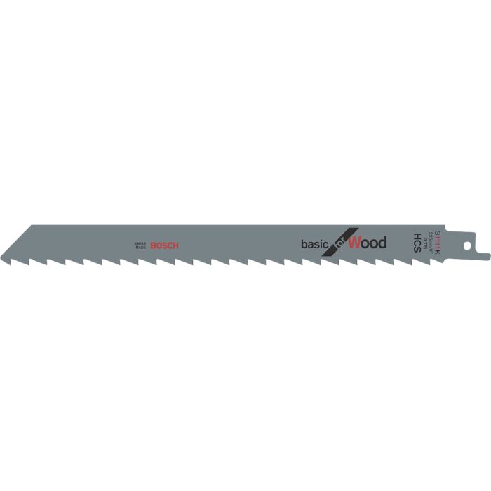 Полотно для сабельной пилы по дереву Bosch S1111K 225мм 2шт (617)
