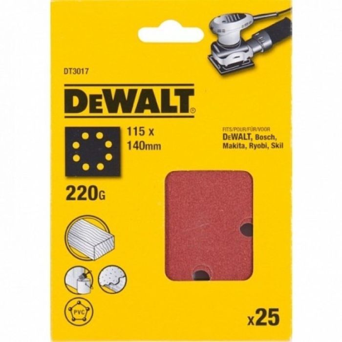Шлифлист DeWalt DT3017 115x140мм 220G 25шт