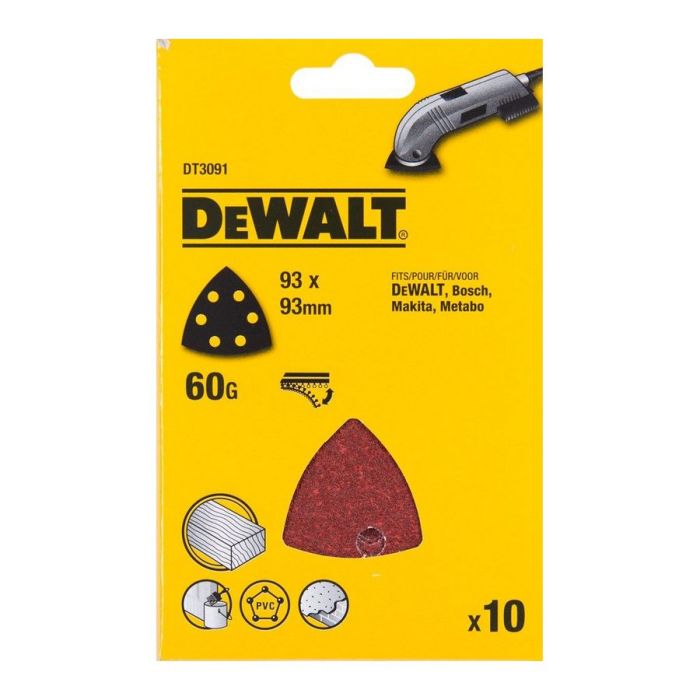 Лист шлифовальный для МФИ DeWalt DT3091 дельта перфорированный 93мм 60G 10шт