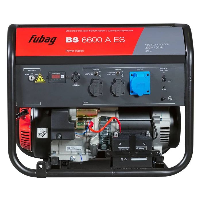 Бензиновый генератор с электростартером и коннектором автоматики Fubag BS 6600 A ES