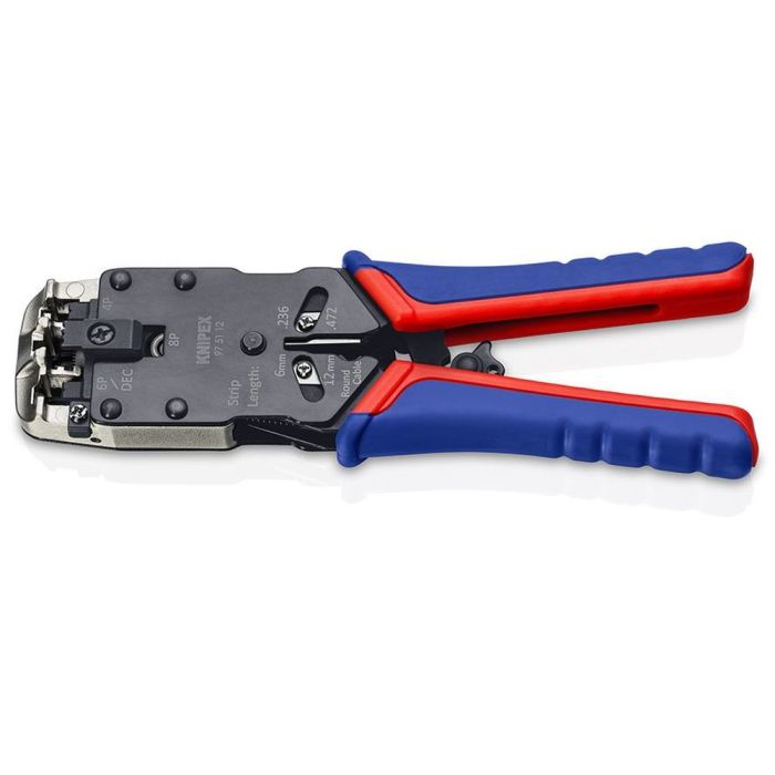 Пресс-клещи для штекеров RJ, 3 гнезда, RJ 10 (4-pin), RJ 11/12 (6-pin), RJ 45 (8-pin), 200 мм, SB