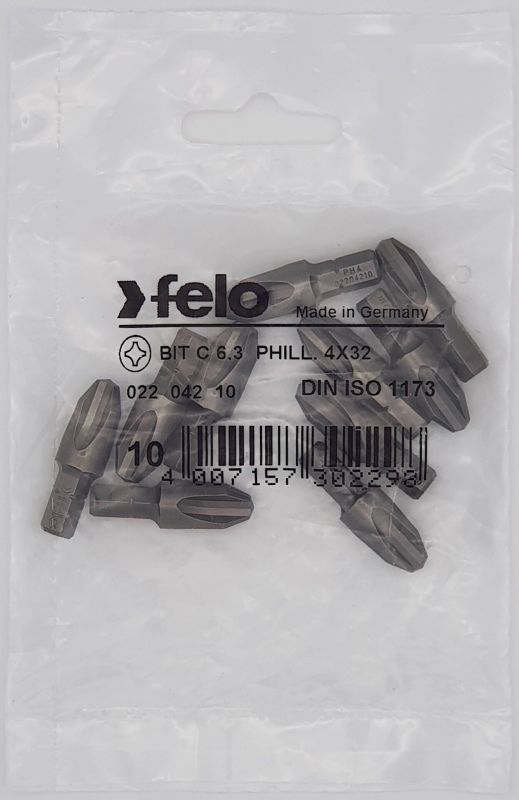 Felo Бита крестовая серия Industrial PH 4X32, 10 шт 02204210