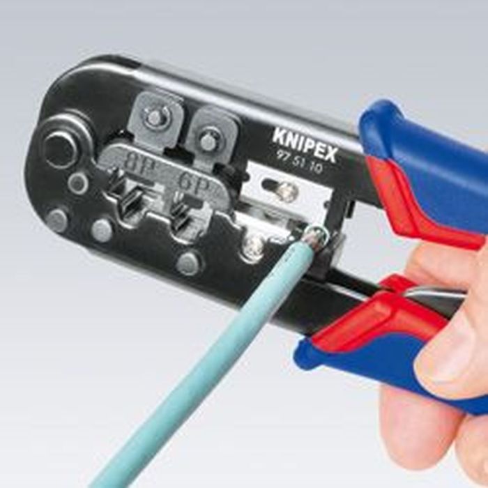 Пресс-клещи для штекеров RJ, 2 гнезда, RJ 11/12 (6-pin), RJ 45 (8-pin), 190 мм, SB