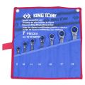 Набор комбинированных трещеточных ключей KINGTONY 8-19 мм чехол из теторона, 7 предметов Набор комбинированных трещеточных ключей KINGTONY 8-19 мм чехол из теторона, 7 предметов
