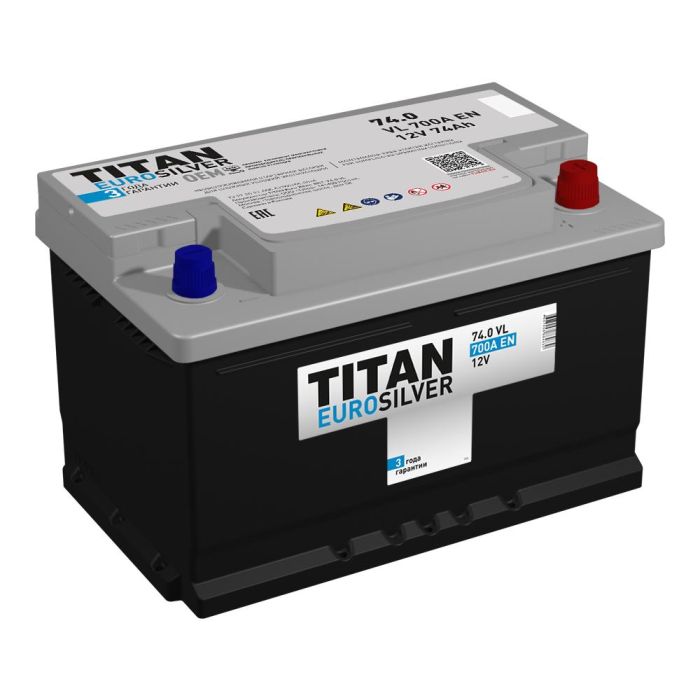 Аккумулятор TITAN EUROSILVER 6CT-74.0 VL (низкая)