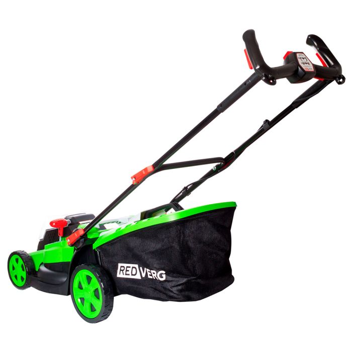Аккумуляторная газонокосилка REDVERG RD-LM36-400BL/U + ЗУ 4А + 2 АКБ 5Ач