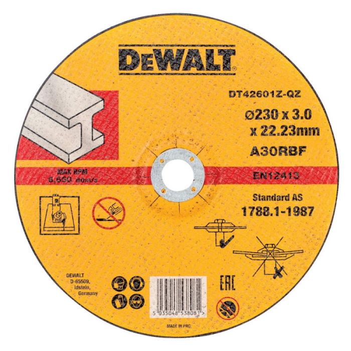 Круг отрезной по металлу DeWalt INDUSTRIAL DT42601Z 230х2.8х22.2мм