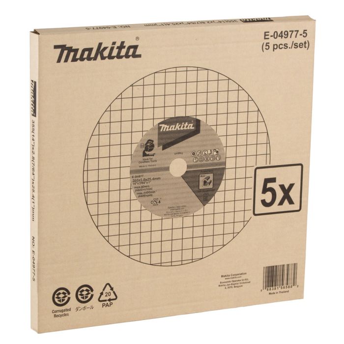 Круг отрезной по алюминию Makita 355х2.8х25.4мм 5шт (E-04977-5)