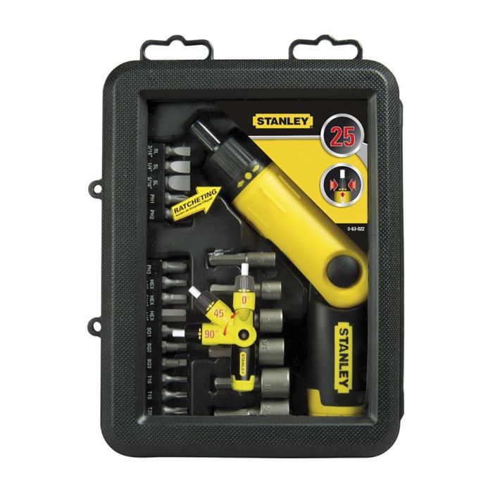 Набор отвертка с битами STANLEY 25 предметов 0-63-022