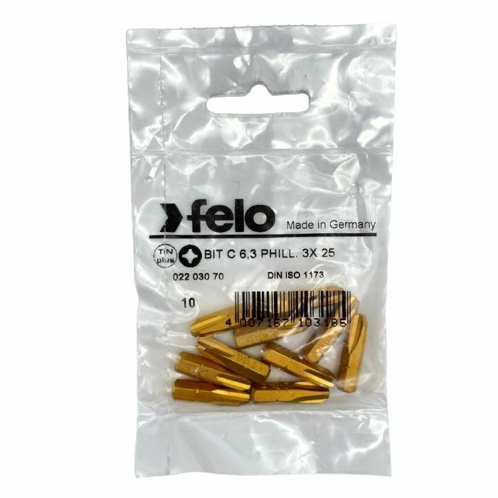 Felo Бита крестовая серия TiN PH 3X25, 10 шт 02203070