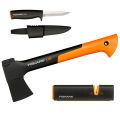 Набор Fiskars топор Х7 + точилка для топоров и ножей + нож К40 Набор Fiskars топор Х7 + точилка для топоров и ножей + нож К40