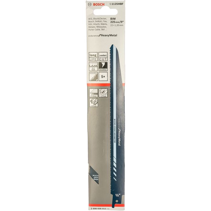 Набор пилок Bosch 5шт RB-5ER S 1125 HBF, металл (011)