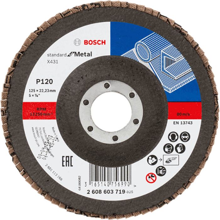 Круг лепестковый торцевой по металлу Bosch X431 Standard for Metal 125х22.2мм K120 (719)