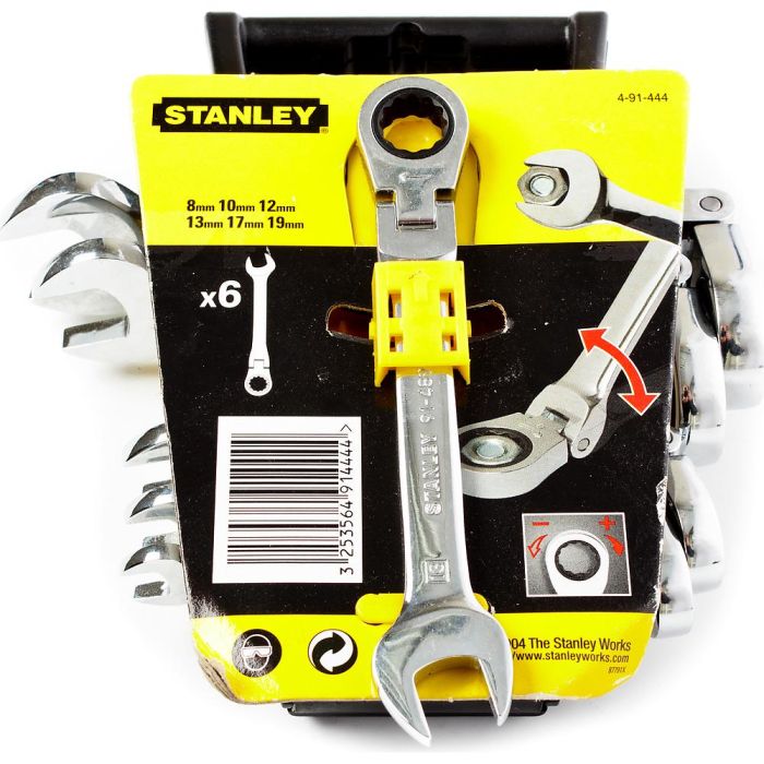 Набор гаечных ключей STANLEY с трещоткой 6шт 4-91-444