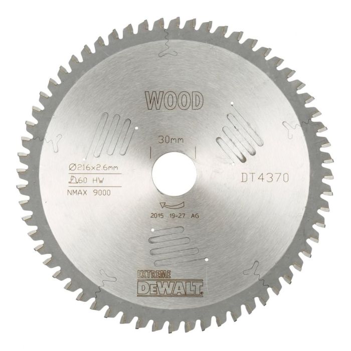 Диск пильный по дереву DeWalt CONSTRUCTION DT4370 216х30мм 60T