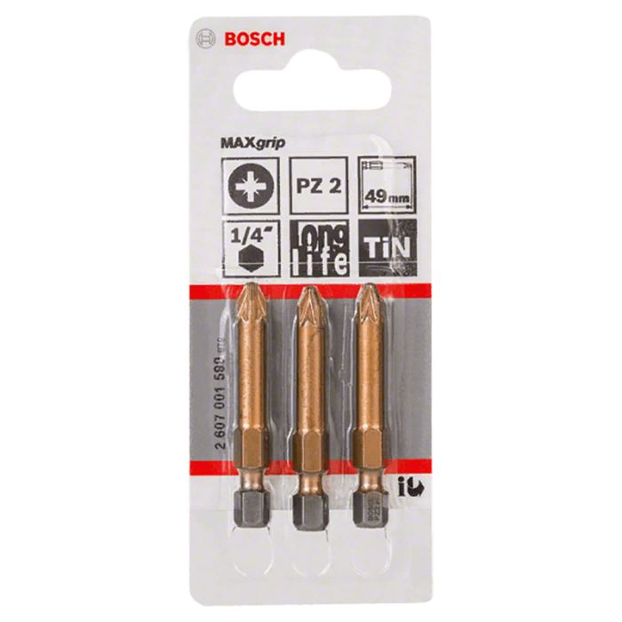 Набор бит Bosch PZ2х49мм TIN 3шт (599)