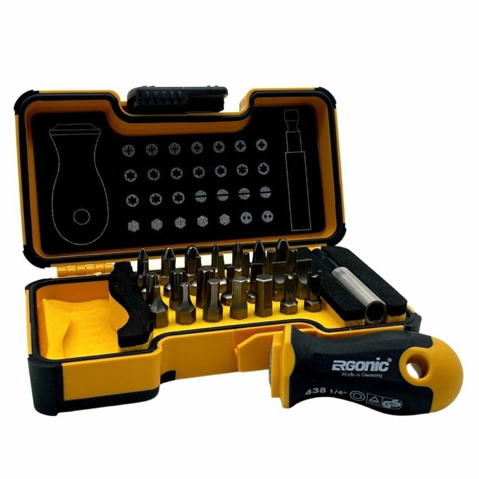 Felo Набор бит SL/PZ/PH/HEX/Tx с рукояткой ERGONIC и битодержателем в кейсе, 30 шт 02073006