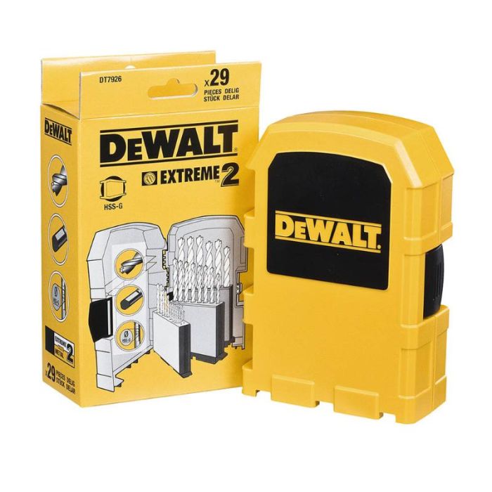Набор сверл DeWalt 29шт EXTREME2 металл (1-13) DT7926