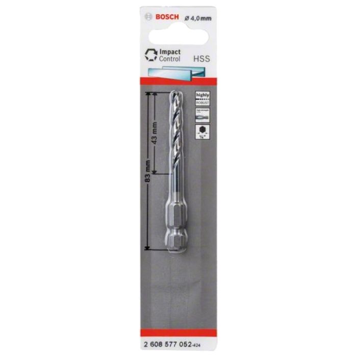 Сверло по металлу Bosch HSS Impact Control 4х83мм 1/4" (052)