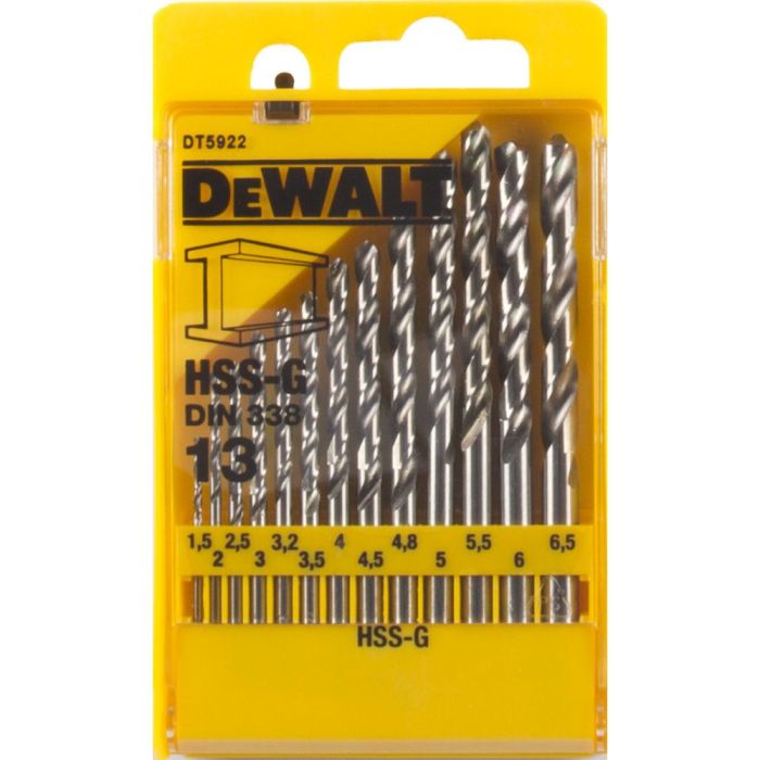 Набор сверл по металлу DeWalt DT5922 HSS-G 1.5-6.5мм 13шт