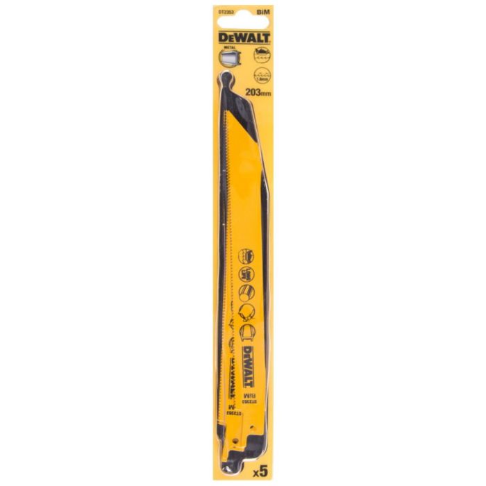 Полотно для сабельной пилы по металлу DeWalt DT2353 S1122BF 203мм 5шт