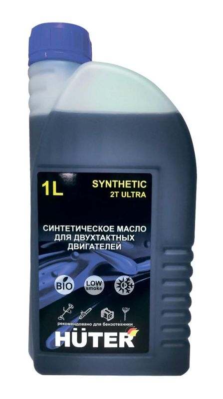 Масло 2Т ULTRA синтетическое для двухтактных двигателей, для техники Huter, 1л.