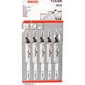 Набор пилок для лобзика по дереву Bosch T101BR 100мм 5шт (014) Набор пилок для лобзика по дереву Bosch T101BR 100мм 5шт (014)