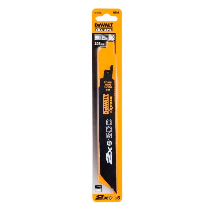 Полотно для сабельной пилы по металлу DeWalt DT2408L S1136BEF 228мм 5шт