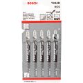Набор пилок для лобзика по дереву Bosch T244D 100мм 5шт (058) Набор пилок для лобзика по дереву Bosch T244D 100мм 5шт (058)