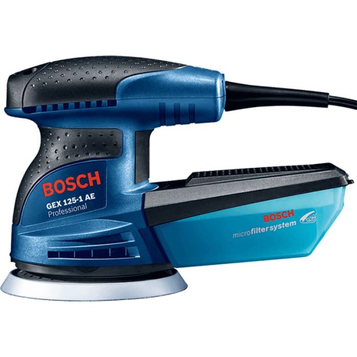 Эксцентриковая шлифмашина Bosch GEX 125 AE +микрофильтр+кейс