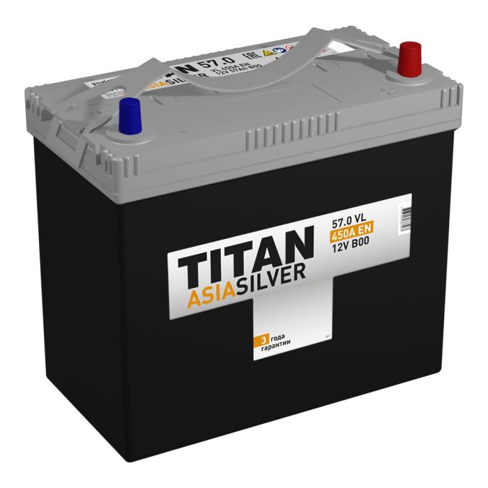 Аккумулятор TITAN ASIASILVER 6СТ-57.0 VL B00