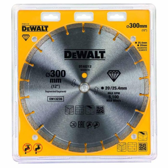 Круг алмазный универсальный DeWalt DT40212 300x25.4/20мм